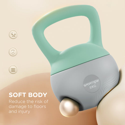 SPORTNOW 8KG Kettlebell, Soft Kettle Bell With Non-Slip Handle For Home Gym Weight Lifting And Strength Training