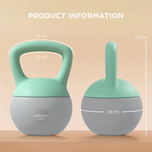 SPORTNOW 8KG Kettlebell, Soft Kettle Bell With Non-Slip Handle For Home Gym Weight Lifting And Strength Training
